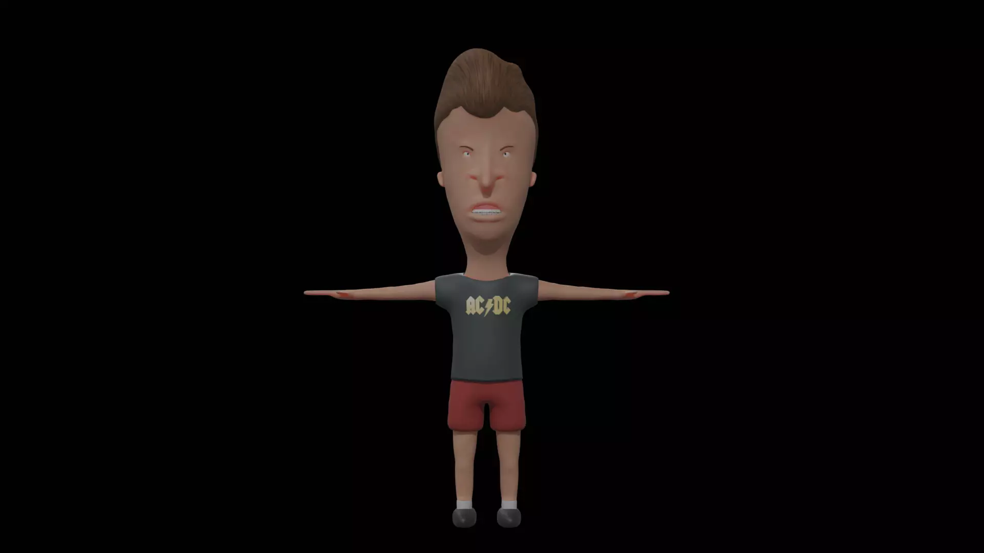 Butthead 3D Model cartoon man Free low-poly 3D model