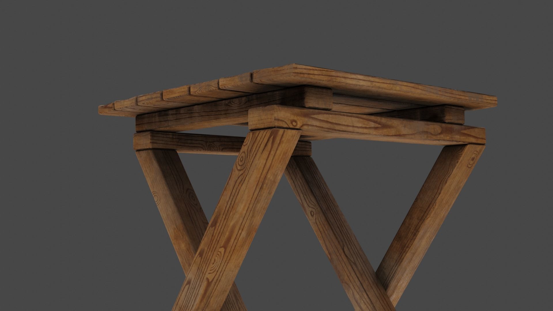 Mini Desk Low-poly 3D model_4