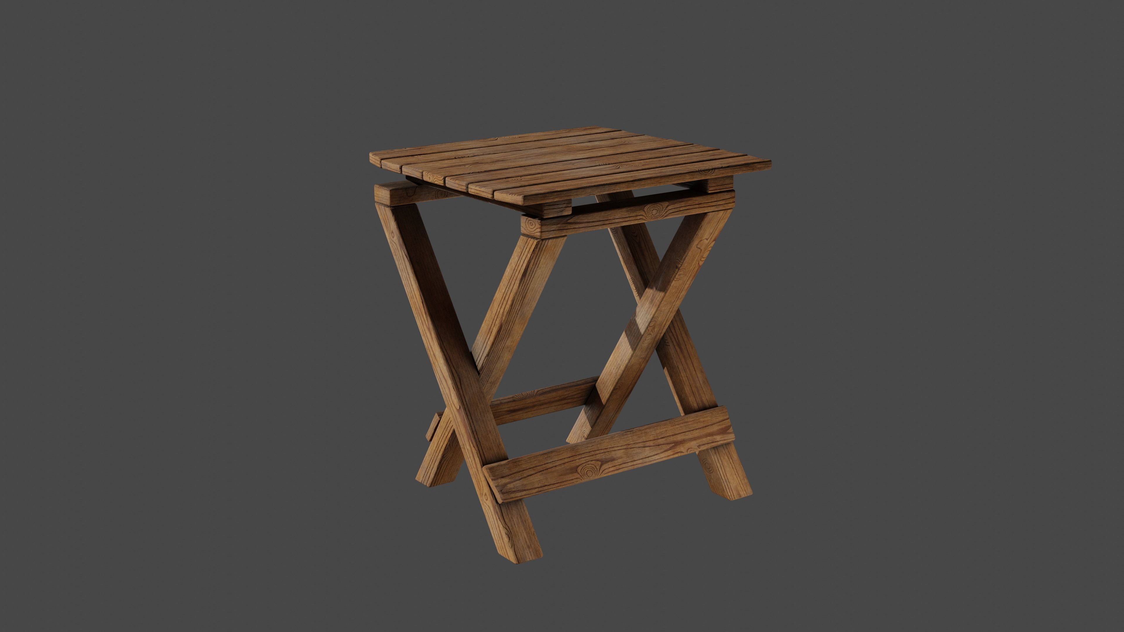 Mini Desk Low-poly 3D model_2