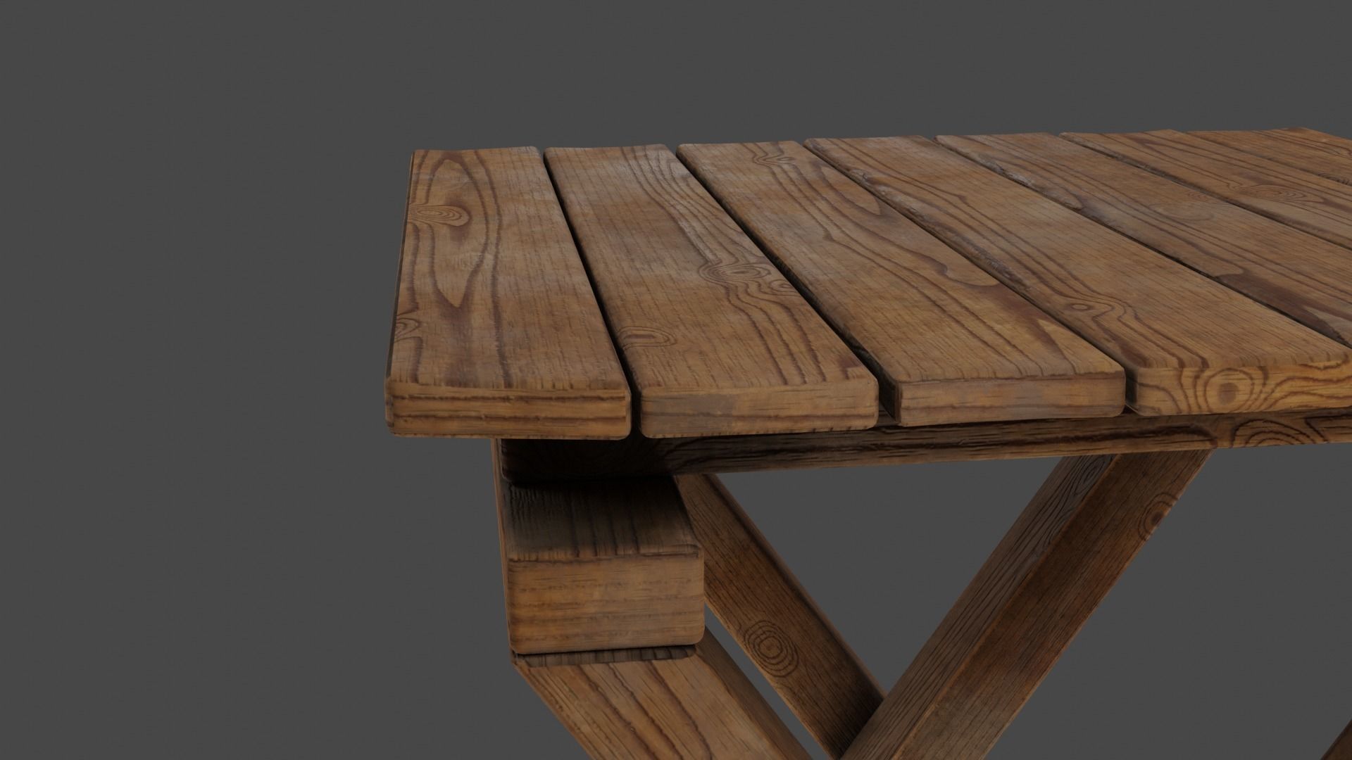 Mini Desk Low-poly 3D model_3