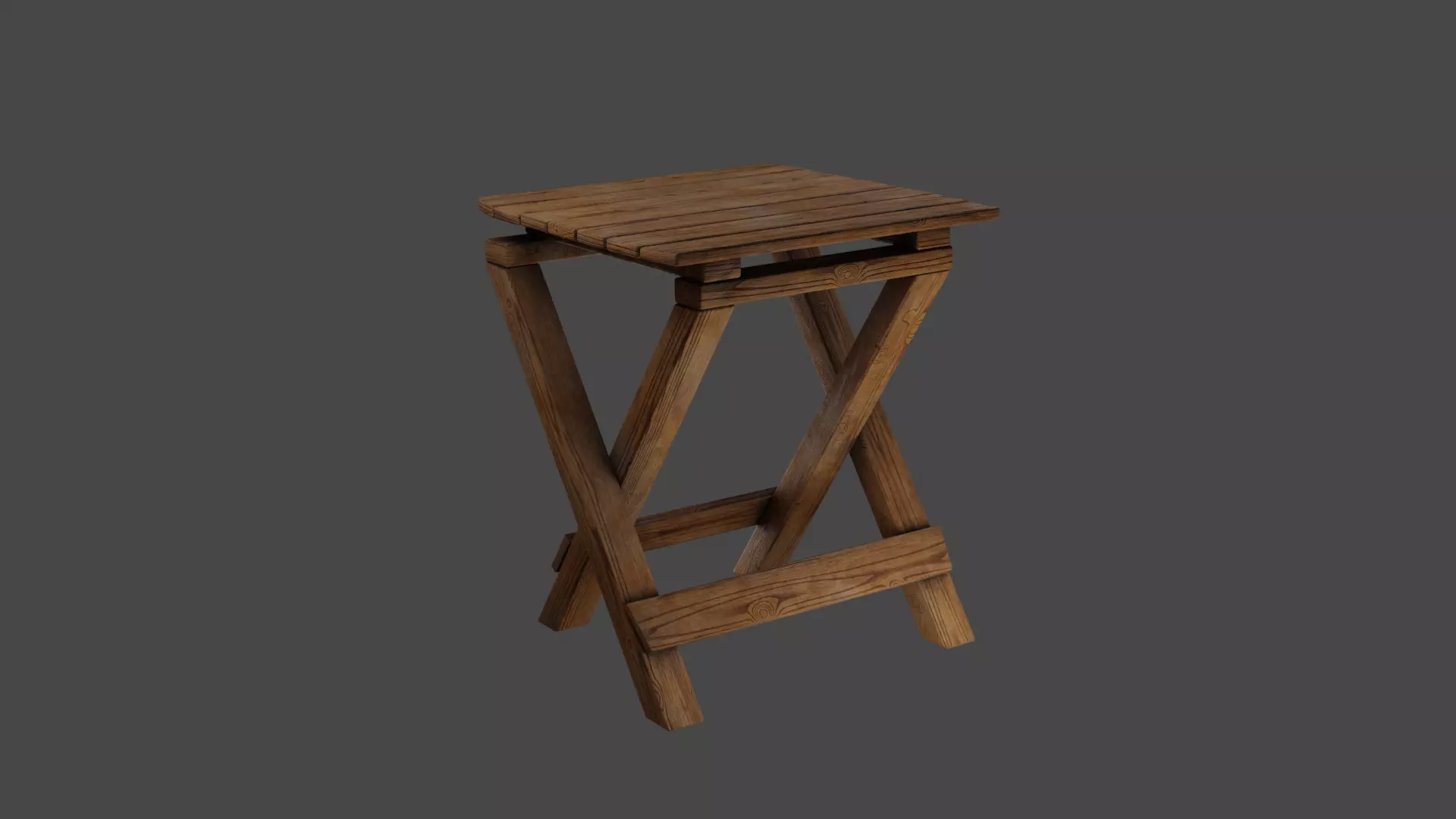 Mini Desk Low-poly 3D model_0