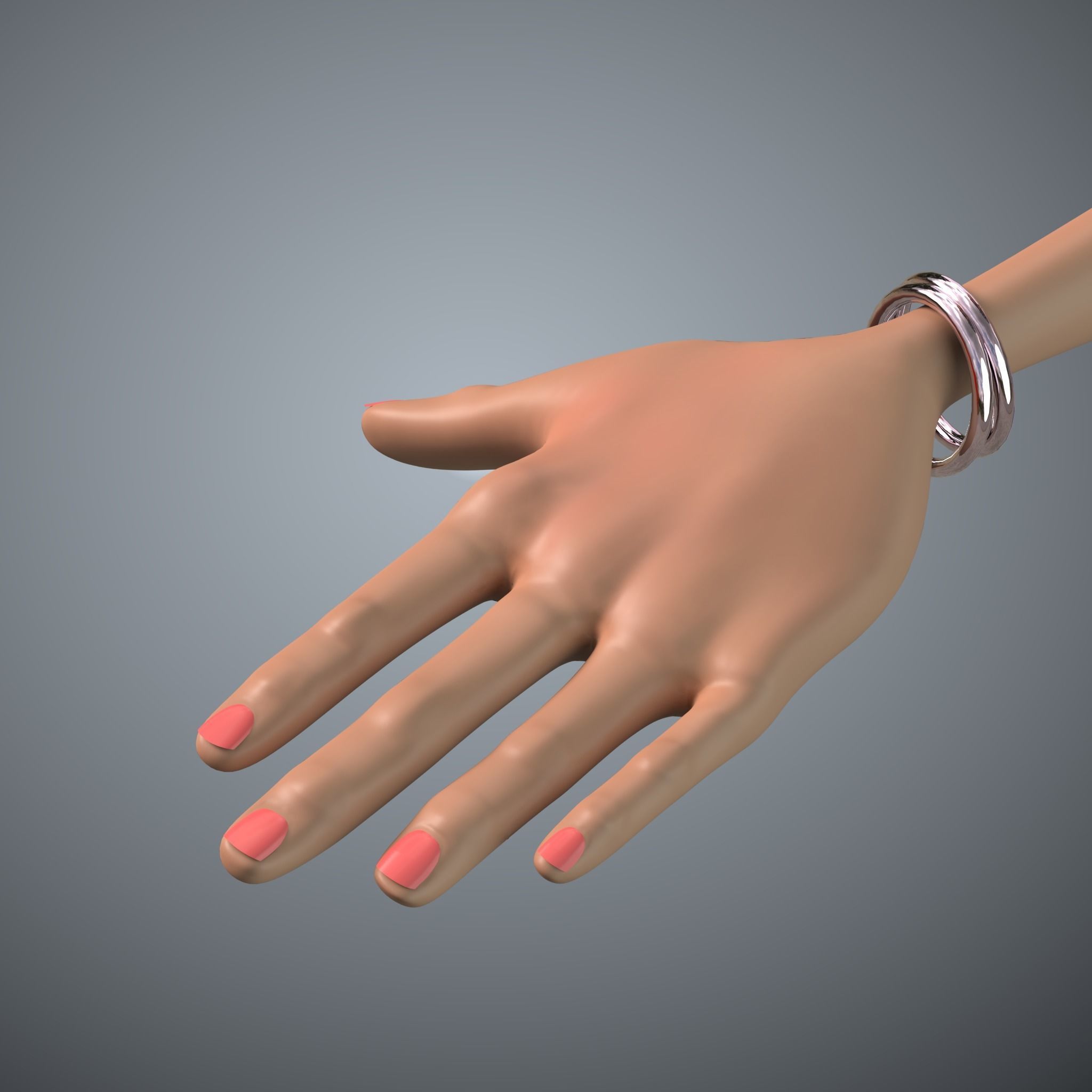 Cartoon Old Woman GrandMa with Rig Low-poly 3D model_17