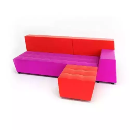 Sofa Red Pink 3D model