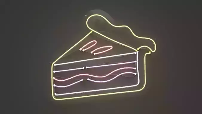 Pie Slice - Neon Sign 3D model