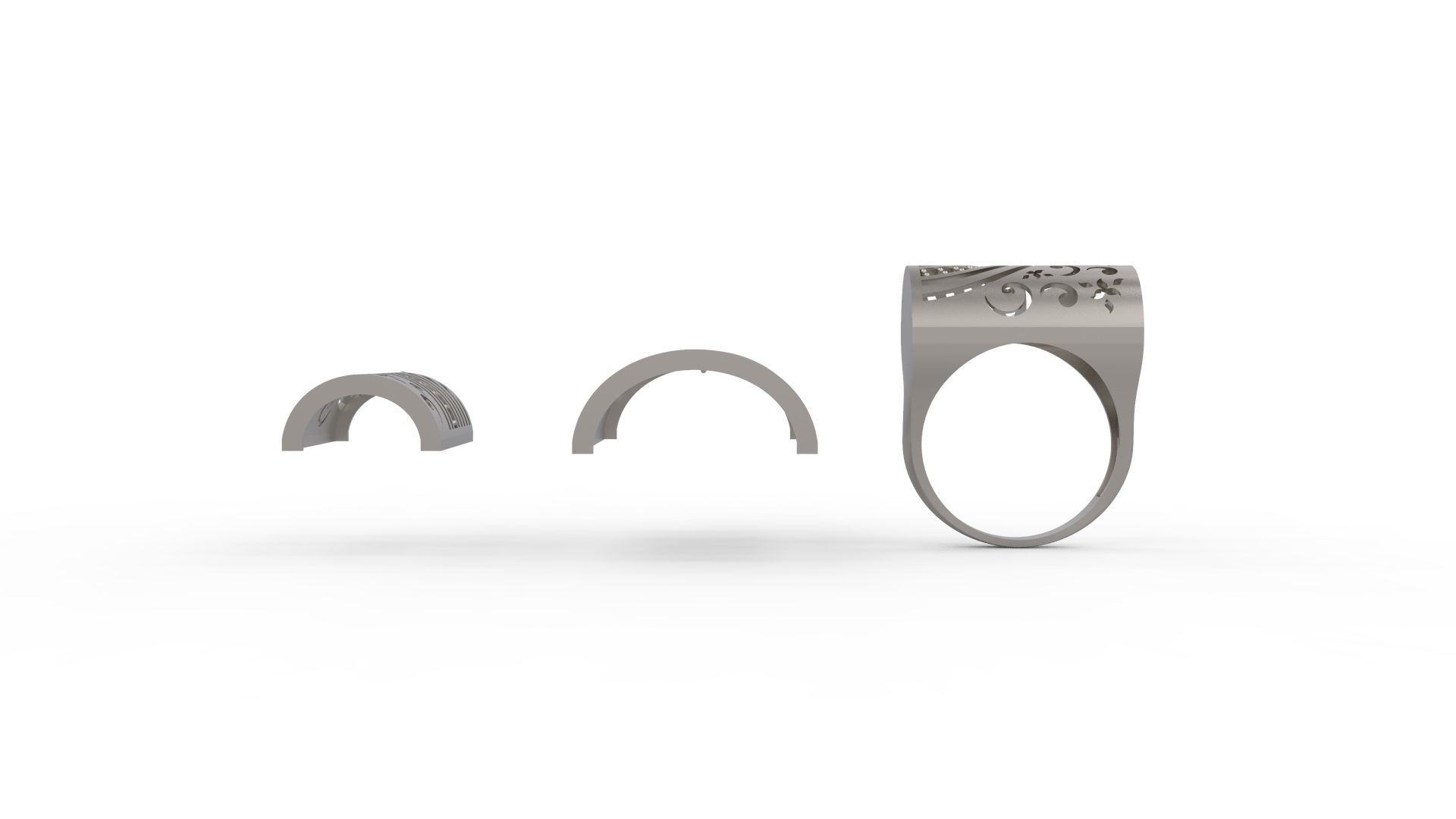 Ultra Vision Rectangle Full Set - Ring Earring and Pendant 3D print model_4