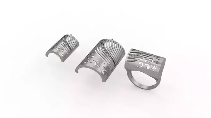 Ultra Vision Rectangle Full Set - Ring Earring and Pendant