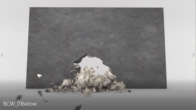 Bomb Crack Wall 01 Below 3D model