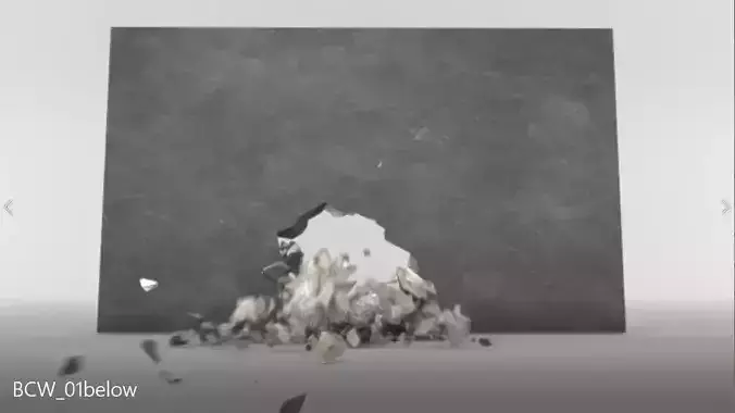 Bomb Crack Wall 01 Below 3D model