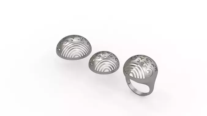 Ultra Vision Domed Full Set - Ring Earring and Pendant Set