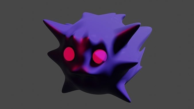 Purple  Moon Monster Cartoon Style  Free low-poly 3D model