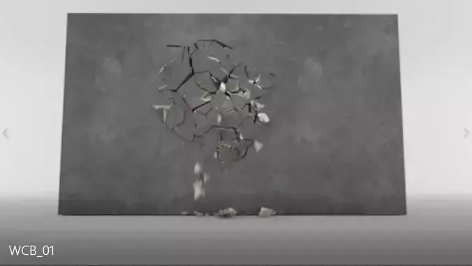 Wall Crack Bind 01 Low-poly 3D model