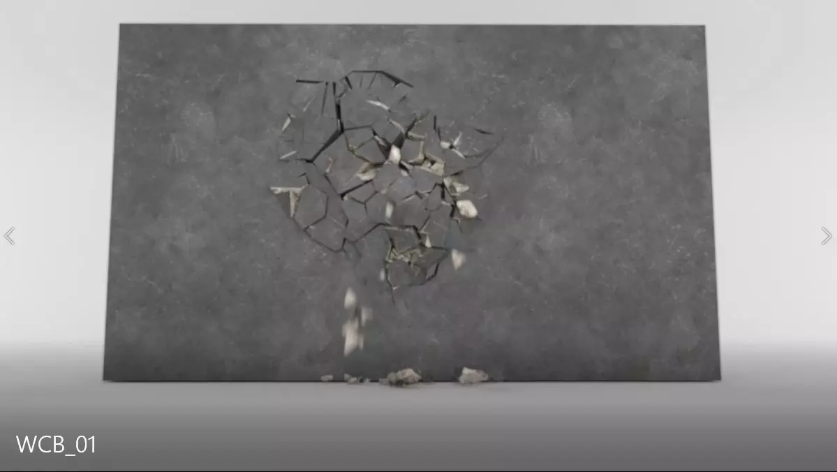 Wall Crack Bind 01 Low-poly 3D model_0