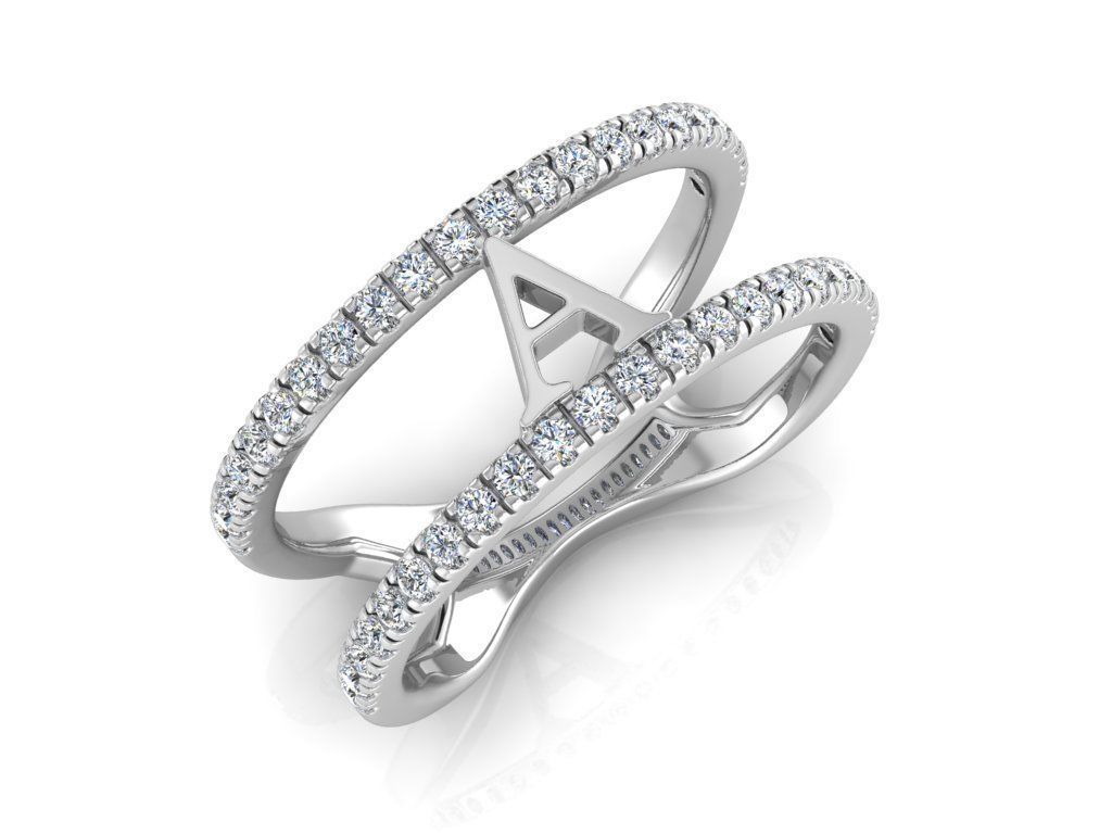 Jewelry Alphabet Ring A 3D print model_6