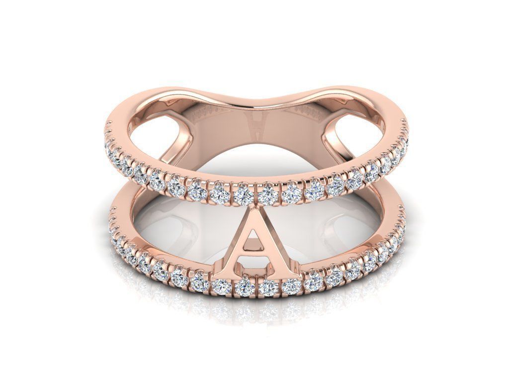 Jewelry Alphabet Ring A 3D print model_4