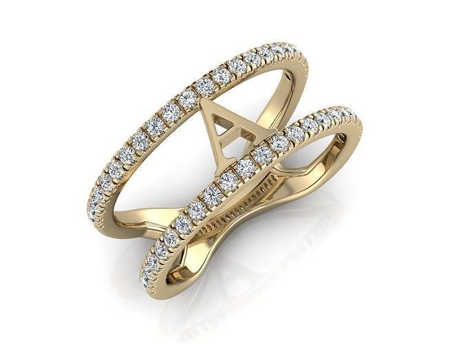 Jewelry Alphabet Ring A 3D print model