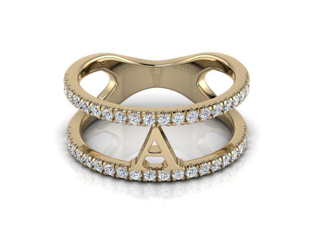 Jewelry Alphabet Ring A 3D print model_11