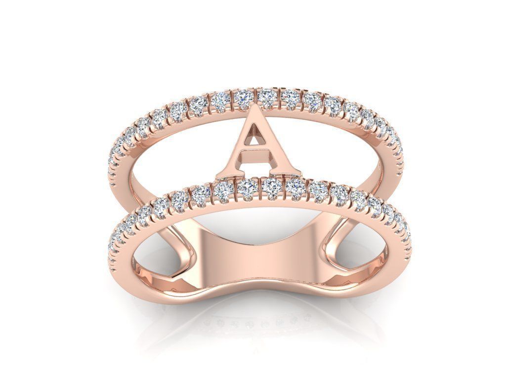Jewelry Alphabet Ring A 3D print model_3