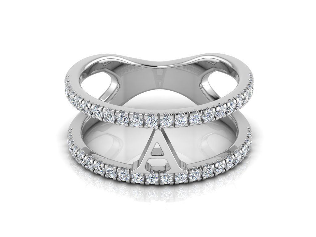 Jewelry Alphabet Ring A 3D print model_8