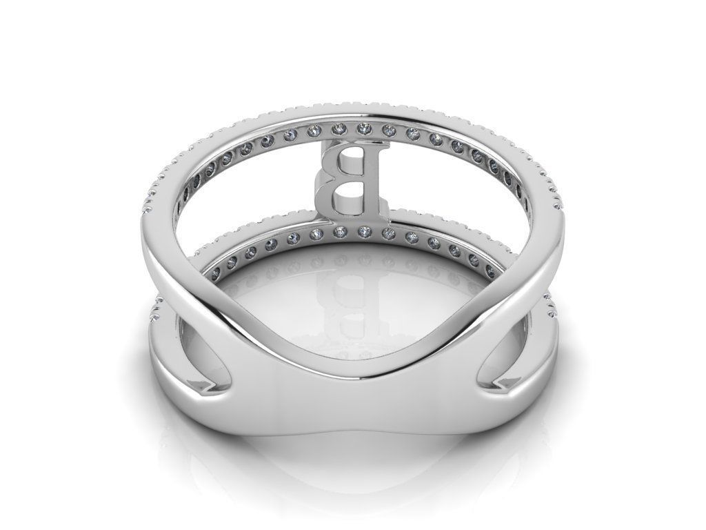 Jewelry Alphabet Ring B 3D print model_9