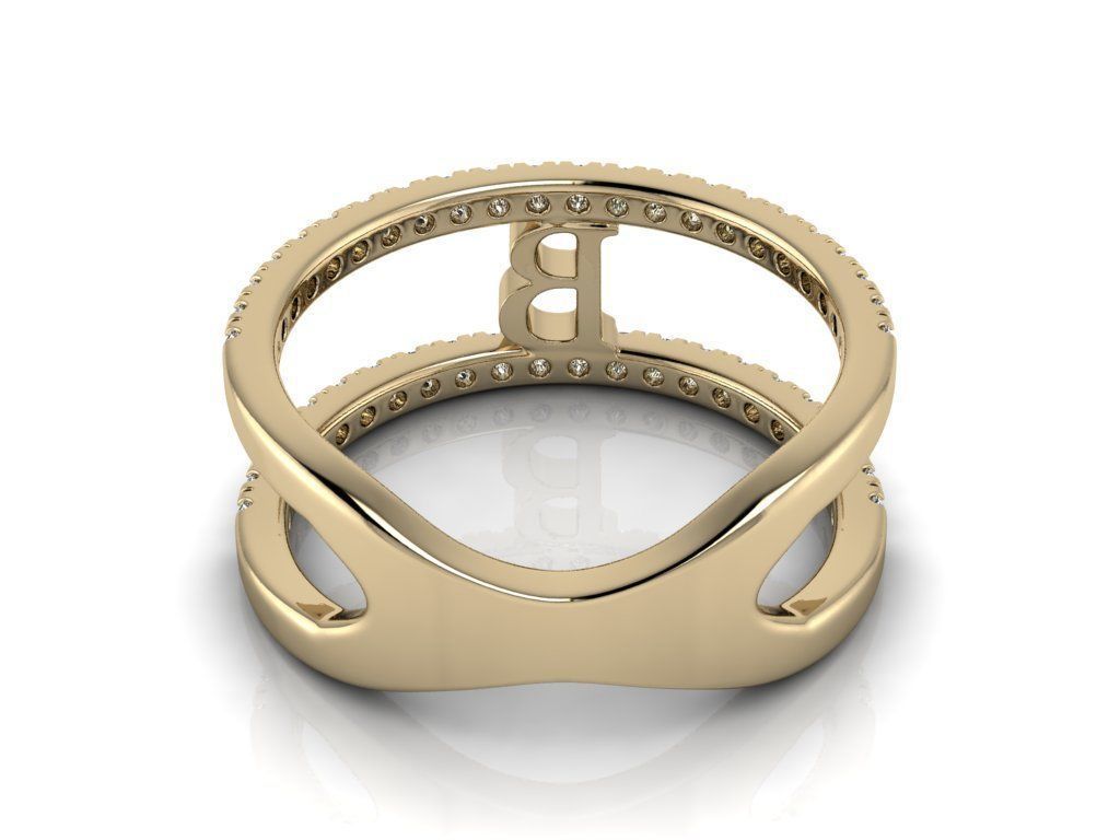 Jewelry Alphabet Ring B 3D print model_12