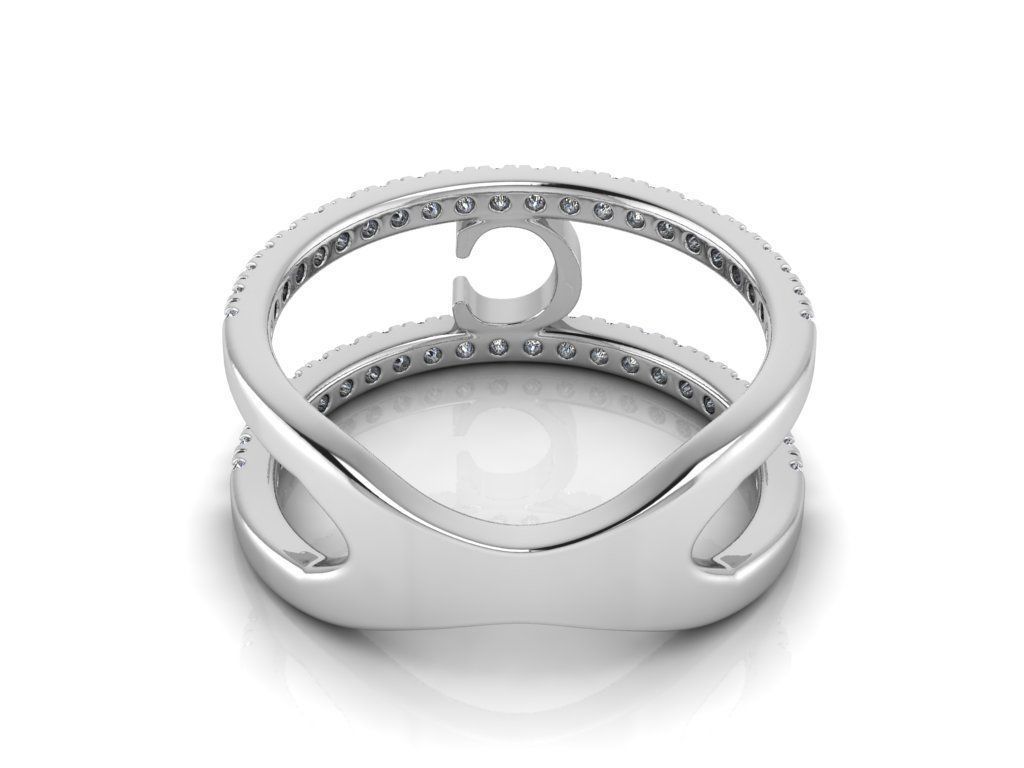 Jewelry Alphabet Ring C 3D print model_9