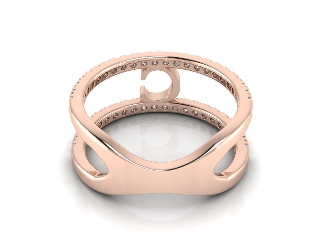 Jewelry Alphabet Ring C 3D print model_5