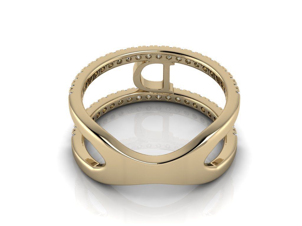 Jewelry Alphabet Ring D 3D print model_12