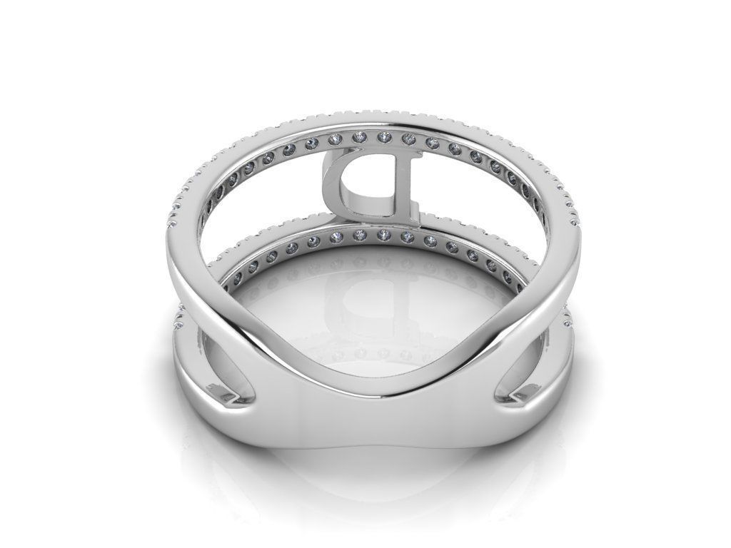 Jewelry Alphabet Ring D 3D print model_9