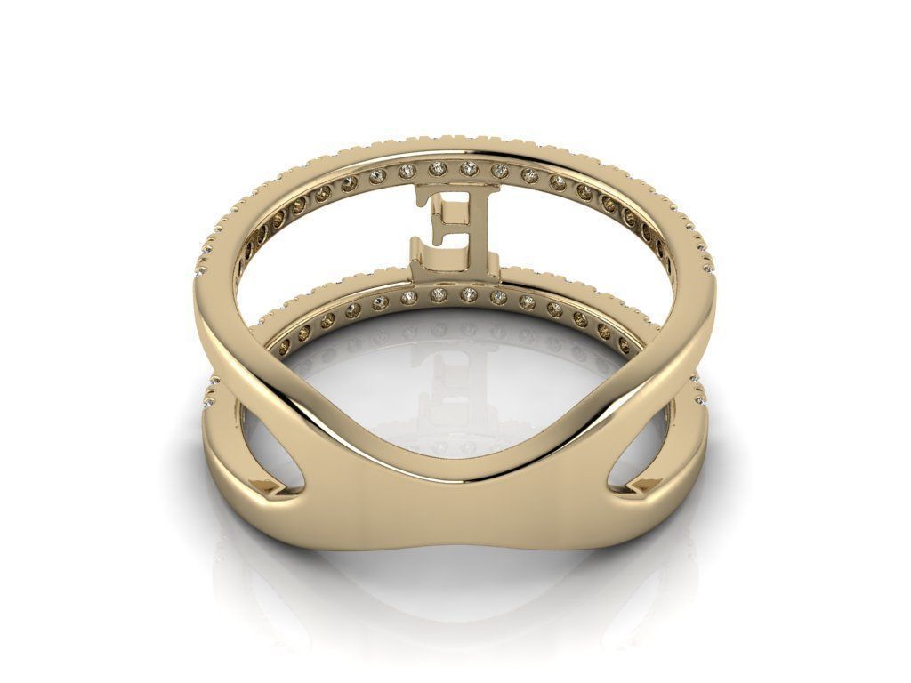 Jewelry Alphabet Ring E 3D print model_12