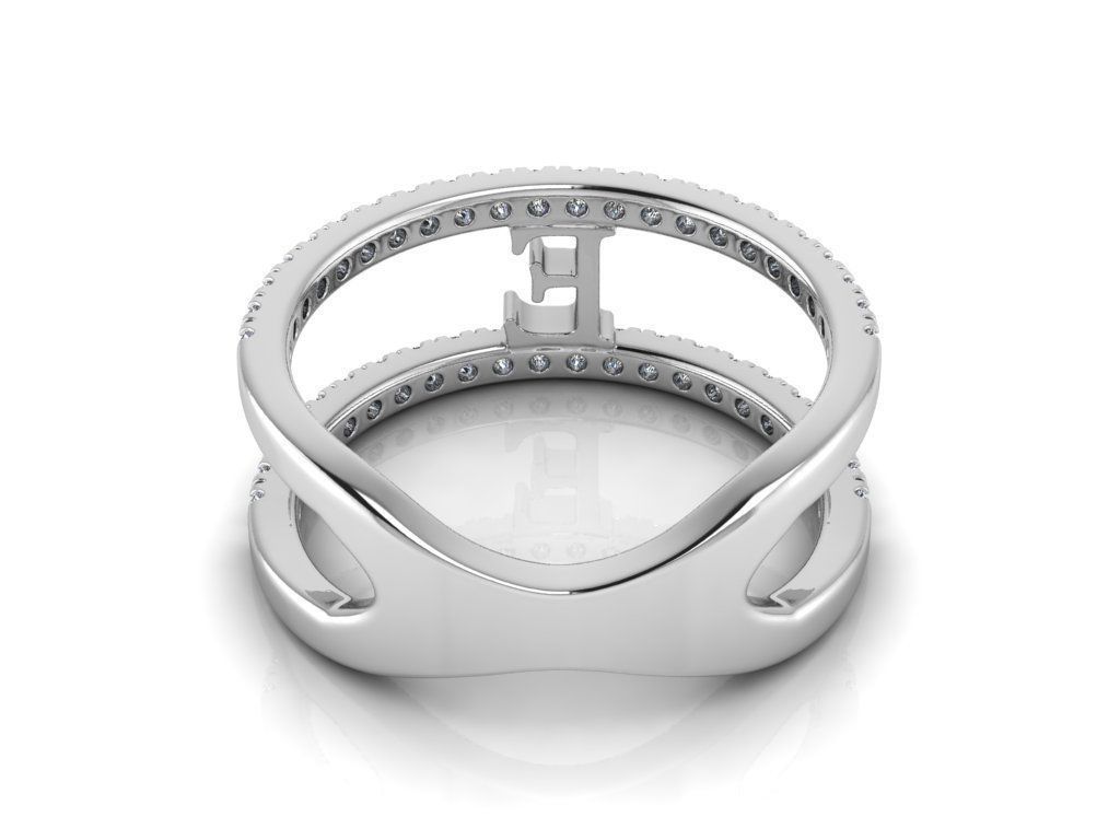 Jewelry Alphabet Ring E 3D print model_9