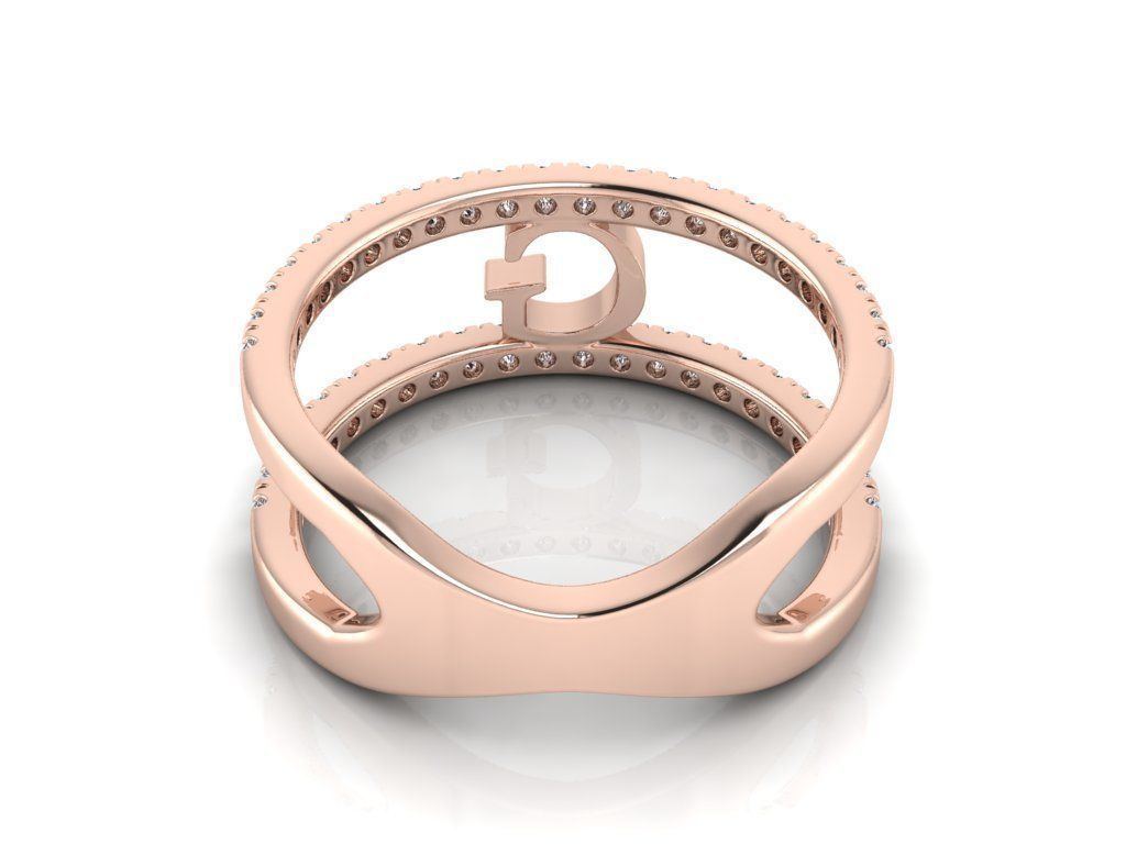 Jewelry Alphabet Ring G 3D print model_5