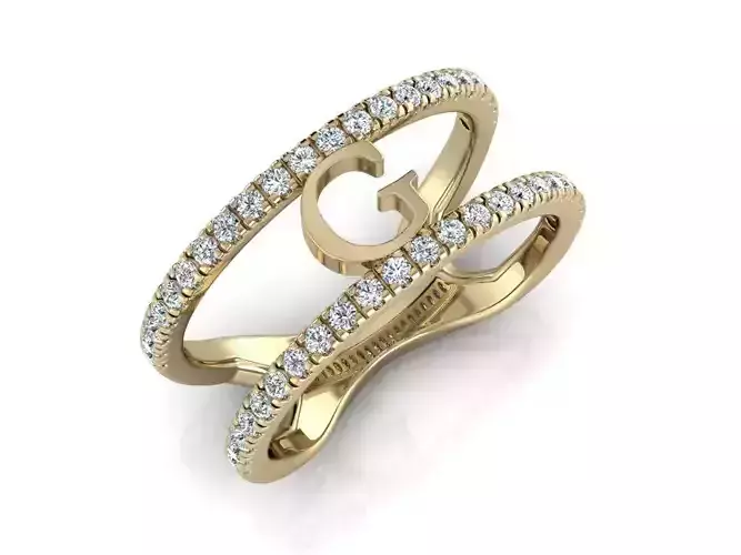 Jewelry Alphabet Ring G 3D print model