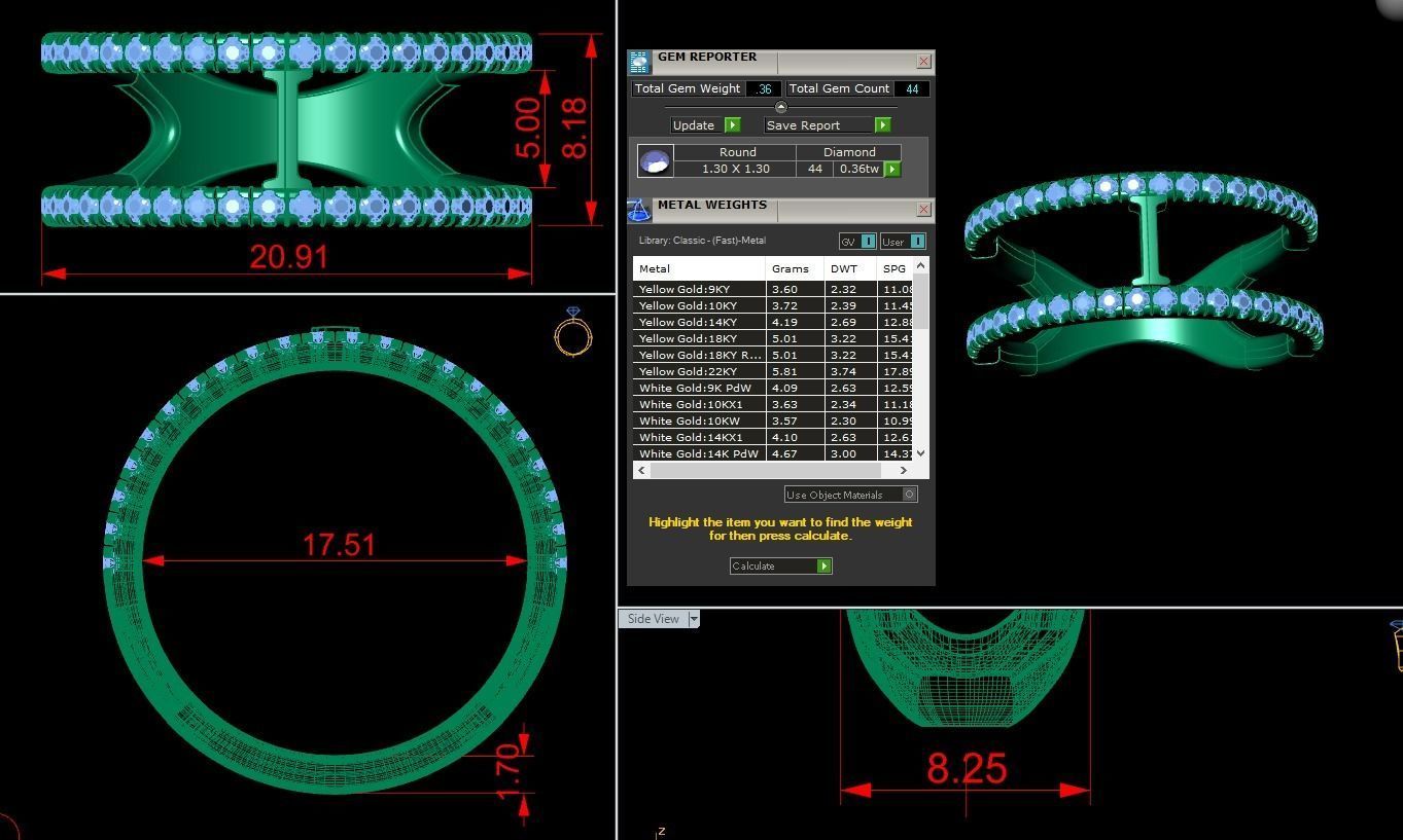 Jewelry Alphabet Ring I 3D print model_1