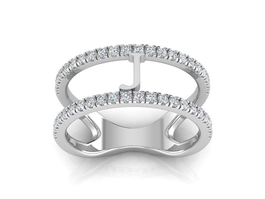 Jewelry Alphabet Ring J 3D print model_7