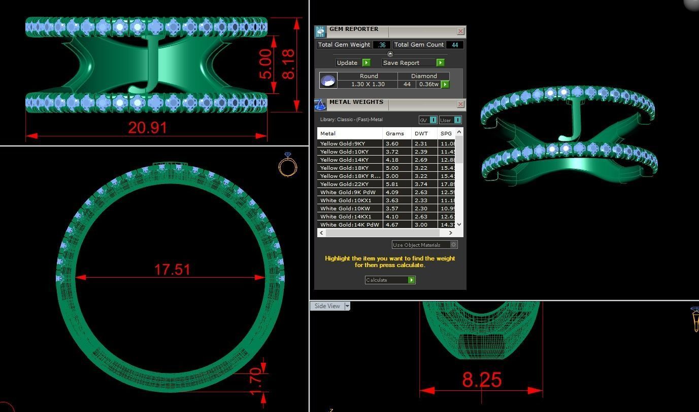 Jewelry Alphabet Ring J 3D print model_1