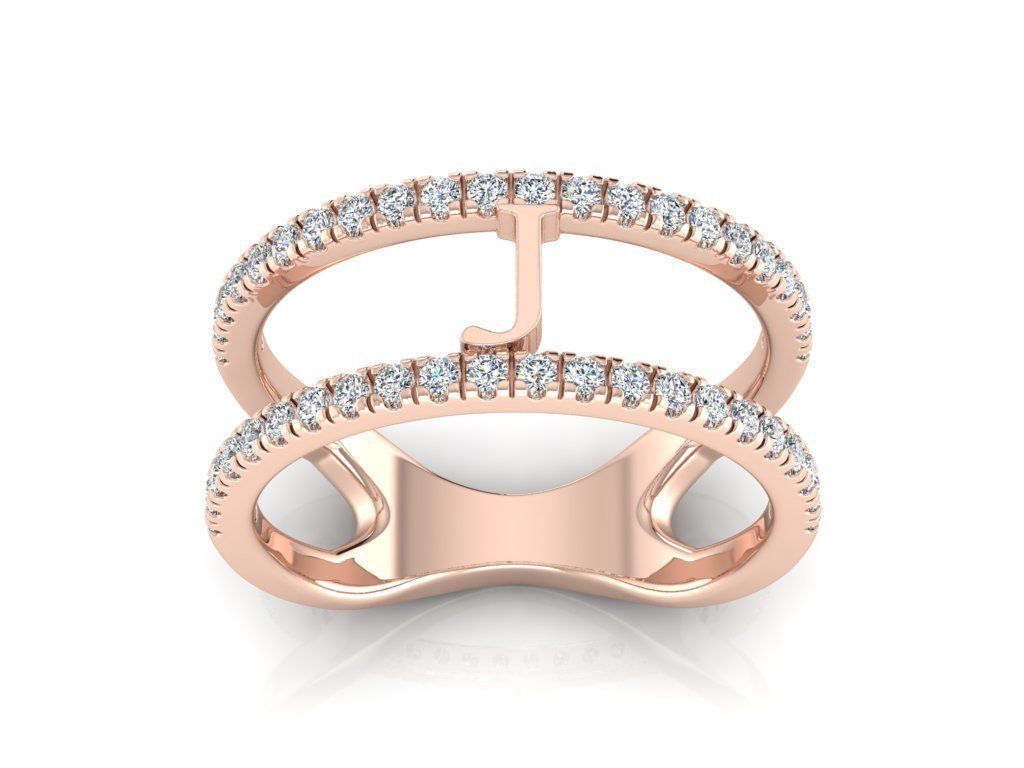 Jewelry Alphabet Ring J 3D print model_3