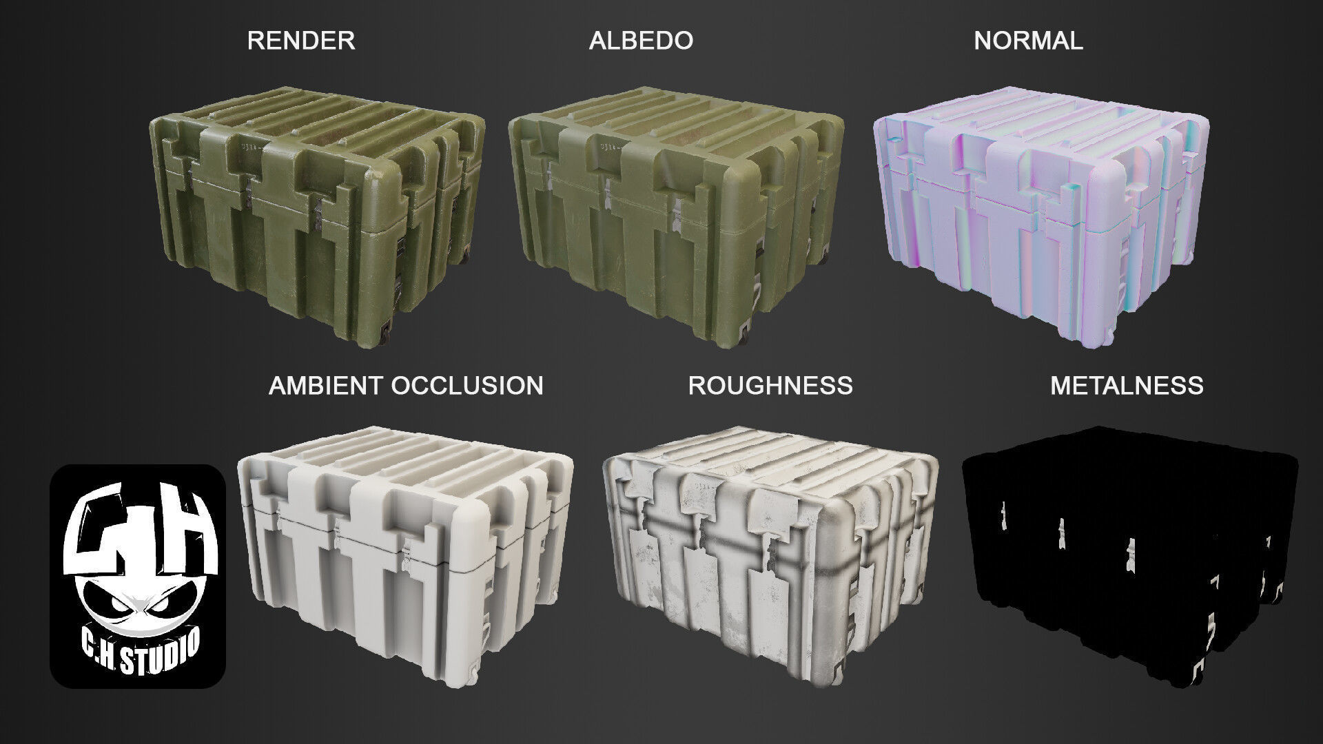 MILITARY CRATE Low-poly 3D model_4