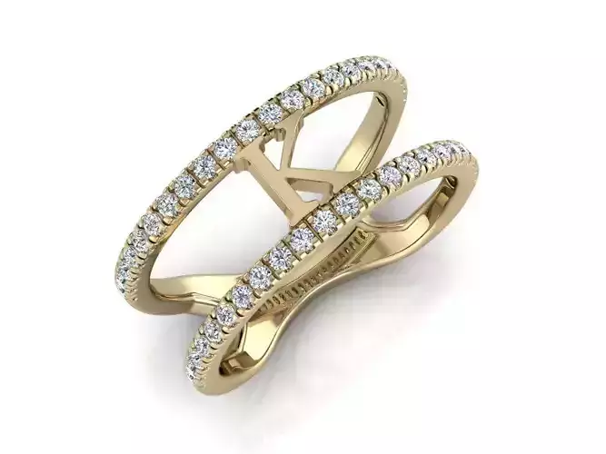 Jewelry Alphabet Ring K 3D print model