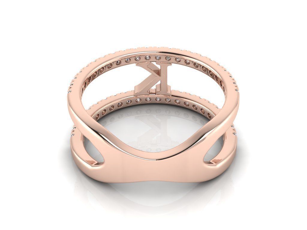Jewelry Alphabet Ring K 3D print model_5