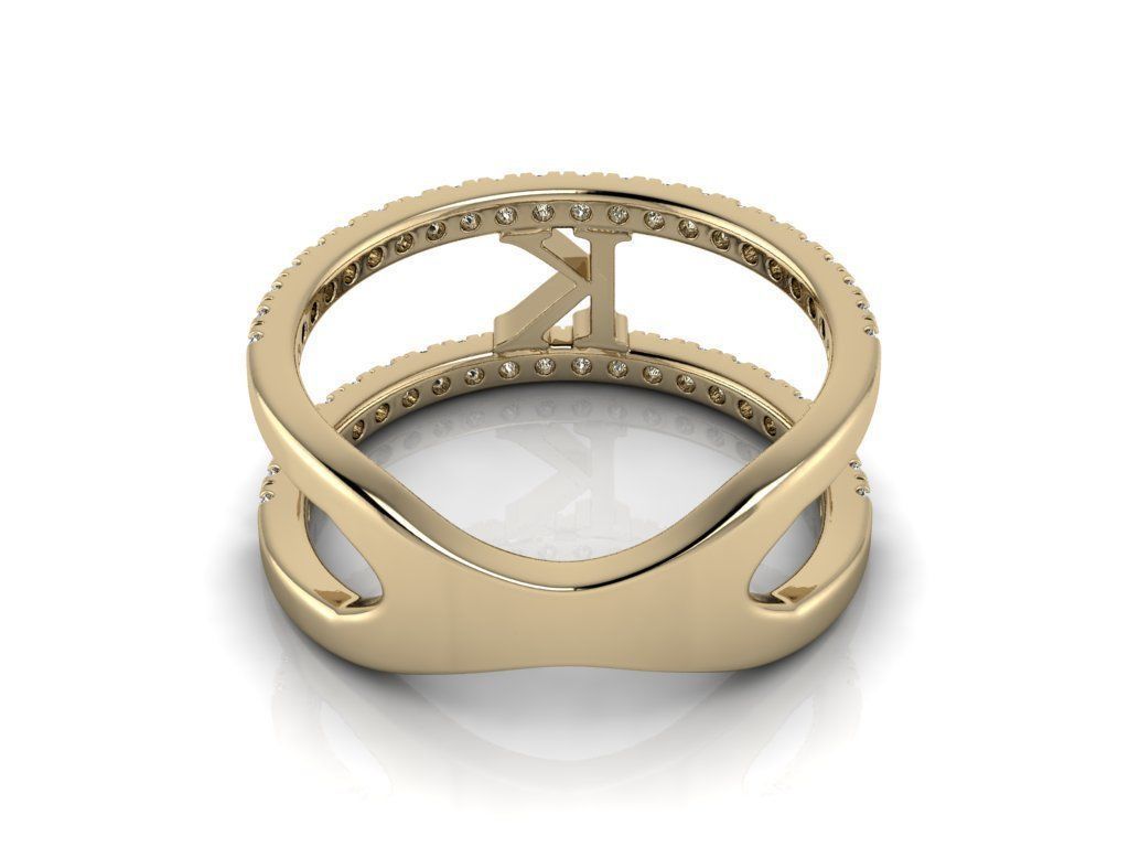 Jewelry Alphabet Ring K 3D print model_12