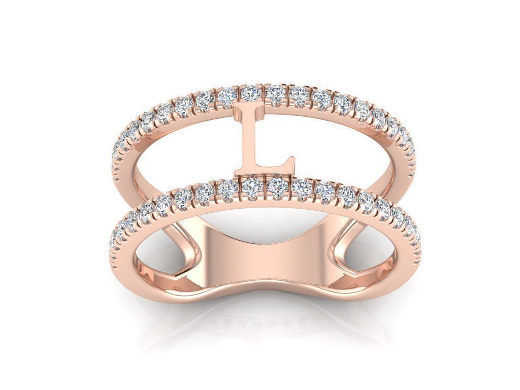 Jewelry Alphabet Ring L 3D print model_3