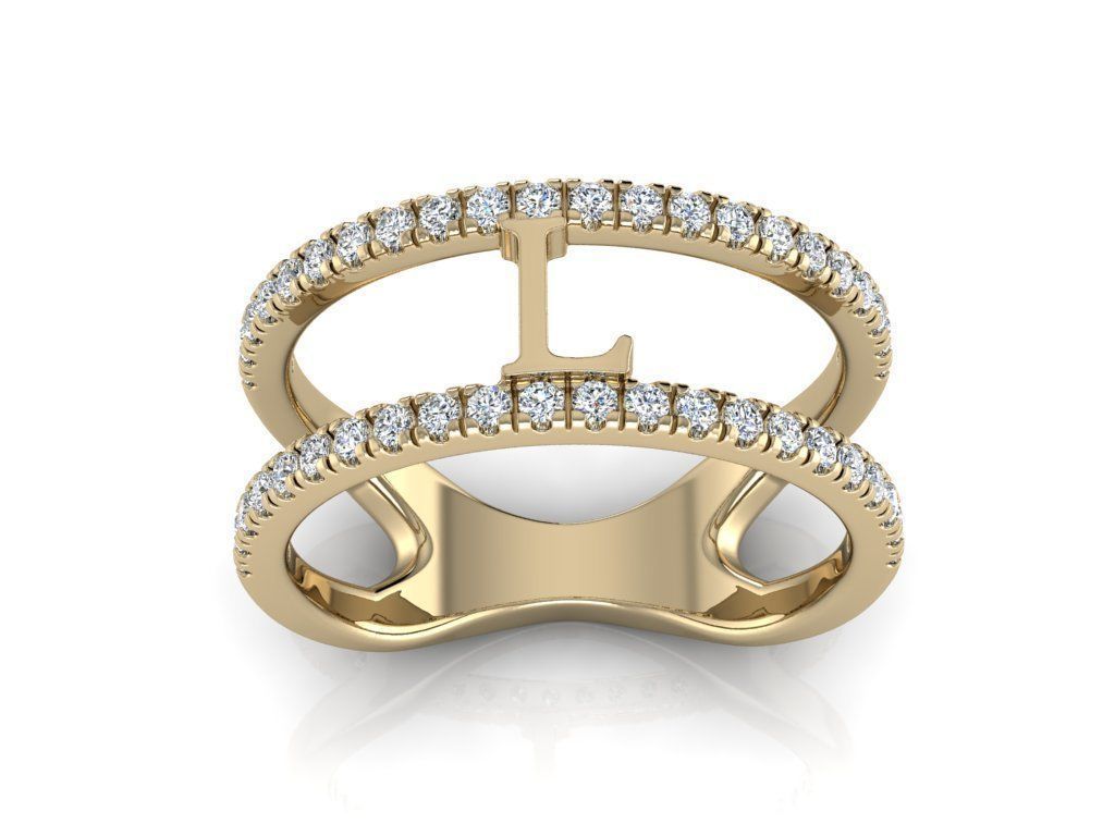 Jewelry Alphabet Ring L 3D print model_10