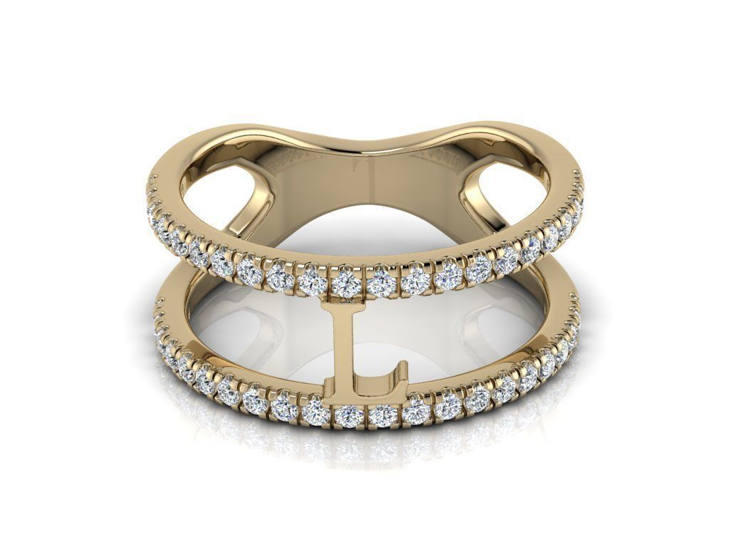 Jewelry Alphabet Ring L 3D print model_11