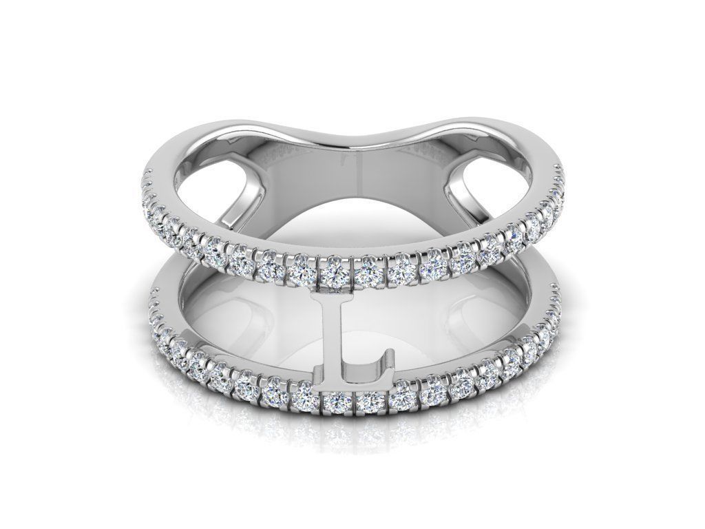 Jewelry Alphabet Ring L 3D print model_8