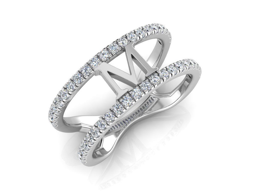 Jewelry Alphabet Ring M 3D print model_6