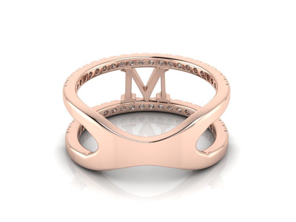 Jewelry Alphabet Ring M 3D print model_5