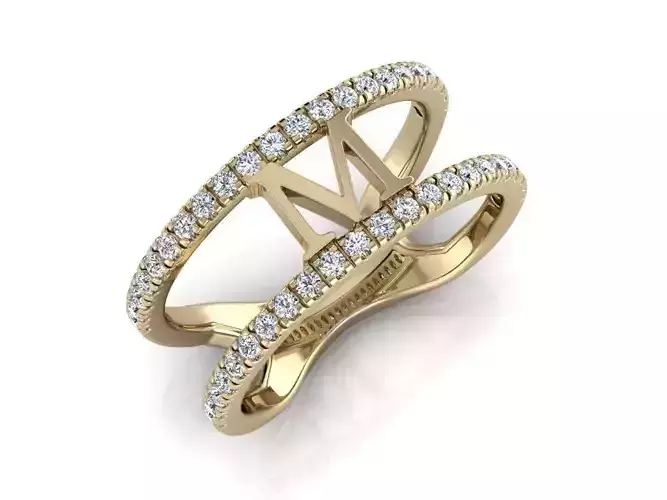 Jewelry Alphabet Ring M 3D print model