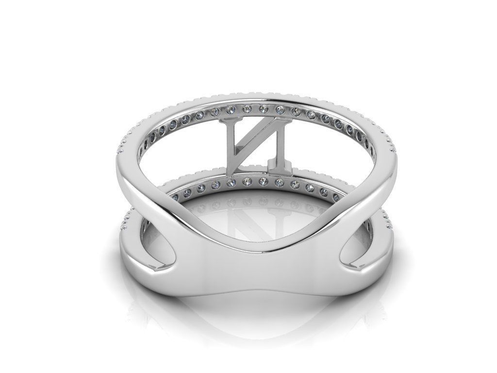 Jewelry Alphabet Ring N 3D print model_9