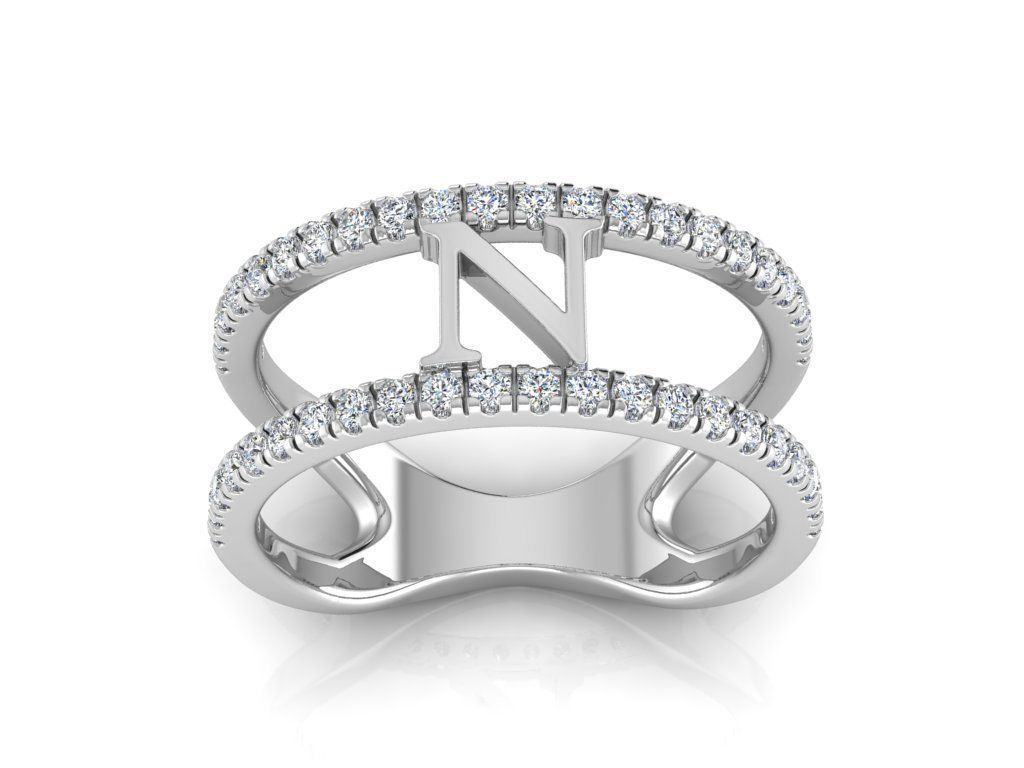 Jewelry Alphabet Ring N 3D print model_7
