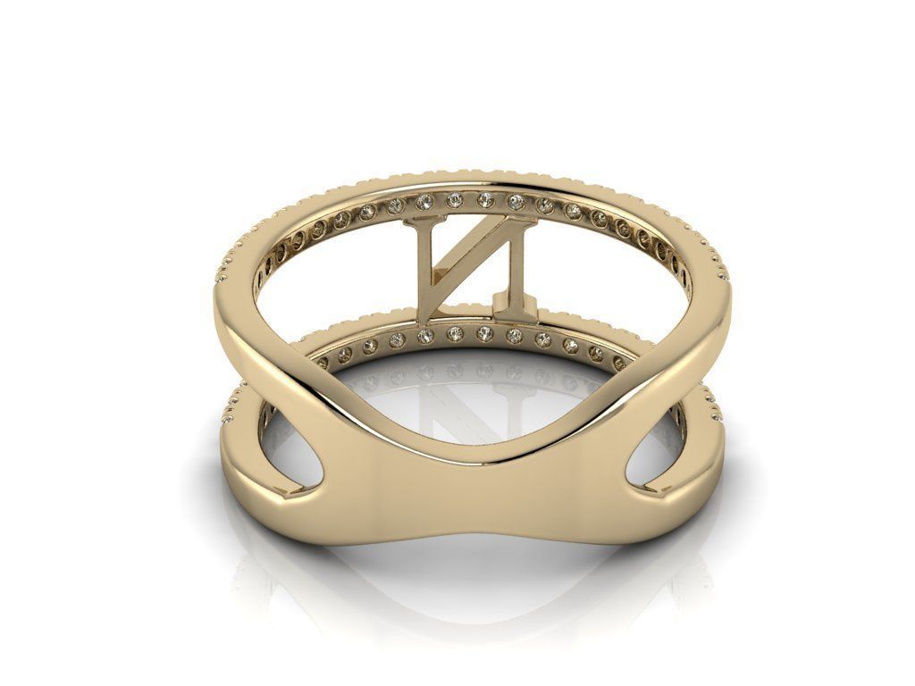 Jewelry Alphabet Ring N 3D print model_12